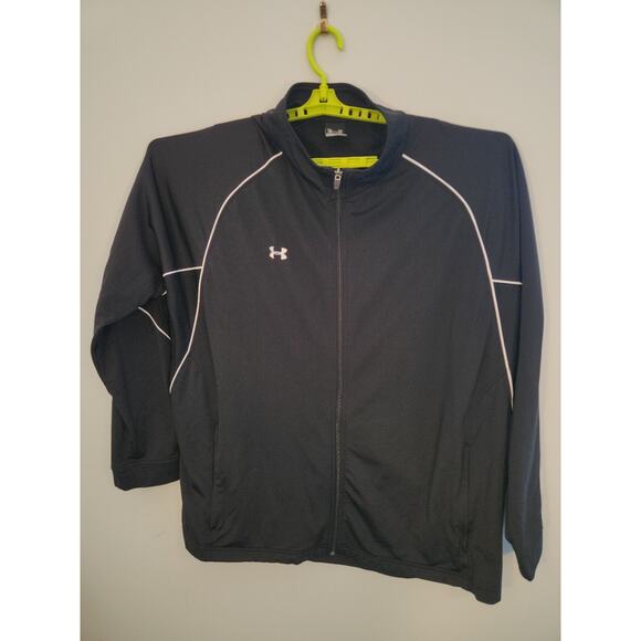 Under Armour Full Zip Jacket Mens 2XL Black Soft Shell Long Sleeve Windbreaker - Picture 9 of 11